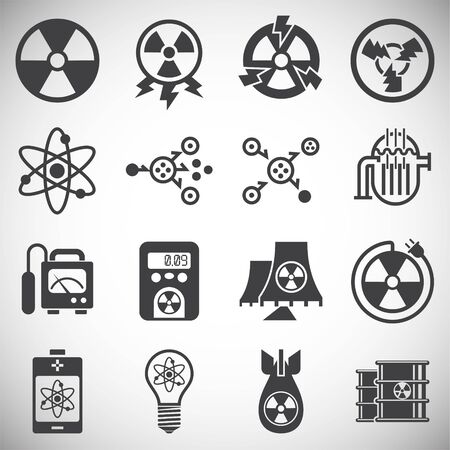 Radiation related icons set on background for graphic and web design. Simple illustration. Internet concept symbol for website button or mobile appのイラスト素材