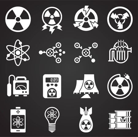 Radiation related icons set on background for graphic and web design. Simple illustration. Internet concept symbol for website button or mobile appのイラスト素材
