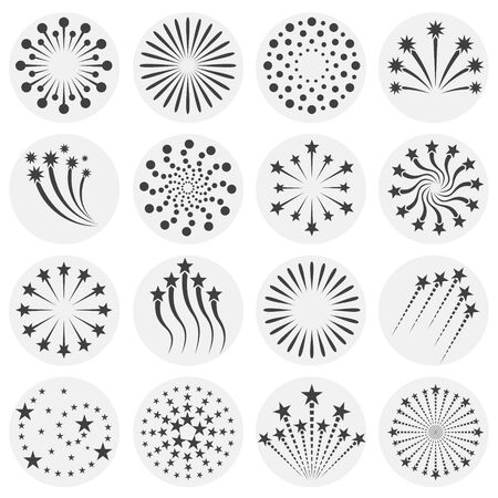 Firework related icons set on background for graphic and web design. Simple illustration. Internet concept symbol for website button or mobile appのイラスト素材