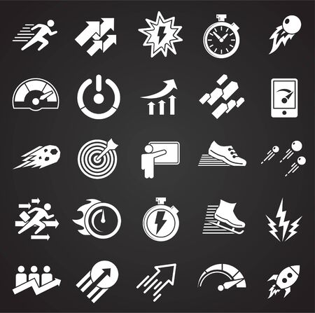 Performance icons set on background for graphic and web design. Simple illustration. Internet concept symbol for website button or mobile appのイラスト素材
