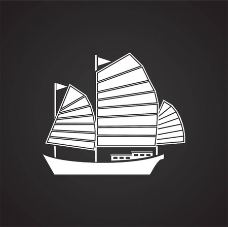 Ship icon on background for graphic and web design. Simple vector sign. Internet concept symbol for website button or mobile appのイラスト素材