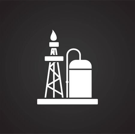 Oil rig related icon on background for graphic and web design. Simple illustration. Internet concept symbol for website button or mobile appのイラスト素材