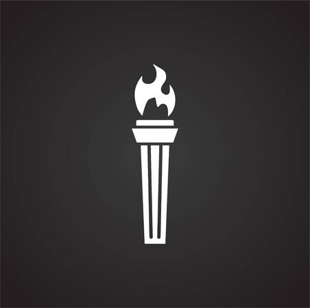 Torch icon on background for graphic and web design. Simple illustration. Internet concept symbol for website button or mobile appのイラスト素材
