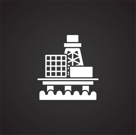 Oil rig related icon on background for graphic and web design. Simple illustration. Internet concept symbol for website button or mobile appのイラスト素材