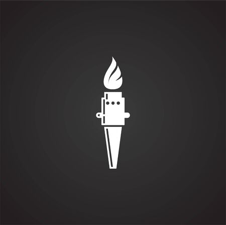 Torch icon on background for graphic and web design. Simple illustration. Internet concept symbol for website button or mobile appのイラスト素材
