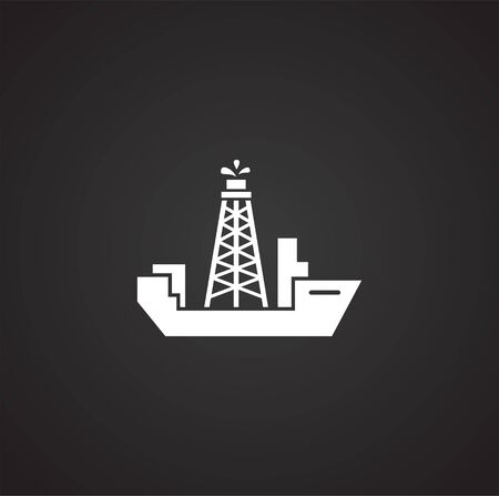 Oil rig related icon on background for graphic and web design. Simple illustration. Internet concept symbol for website button or mobile appのイラスト素材
