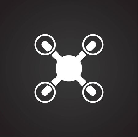 Drone related icon on background for graphic and web design. Simple illustration. Internet concept symbol for website button or mobile appのイラスト素材