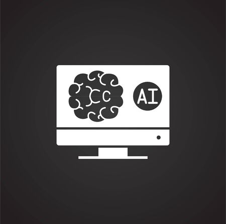 Artificial Intelligence Ai related icon on background for graphic and web design. Simple illustration. Internet concept symbol for website button or mobile appのイラスト素材