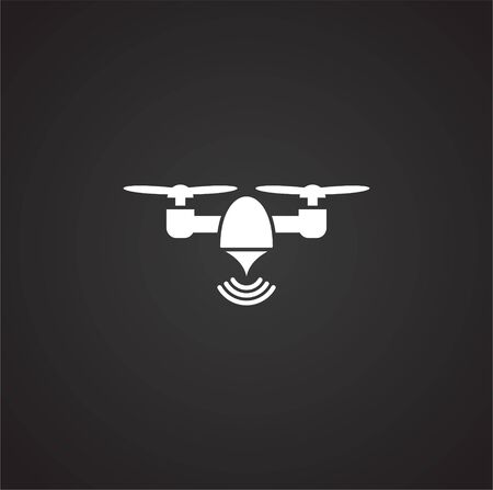 Drone related icon on background for graphic and web design. Simple illustration. Internet concept symbol for website button or mobile appのイラスト素材