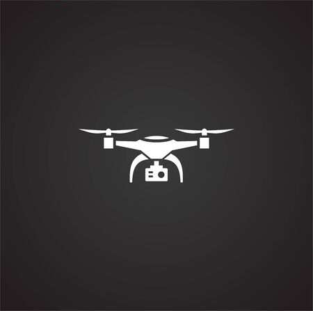 Drone related icon on background for graphic and web design. Simple illustration. Internet concept symbol for website button or mobile appのイラスト素材