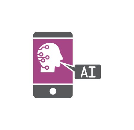 Artificial Intelligence Ai related icon on background for graphic and web design. Simple illustration. Internet concept symbol for website button or mobile appのイラスト素材