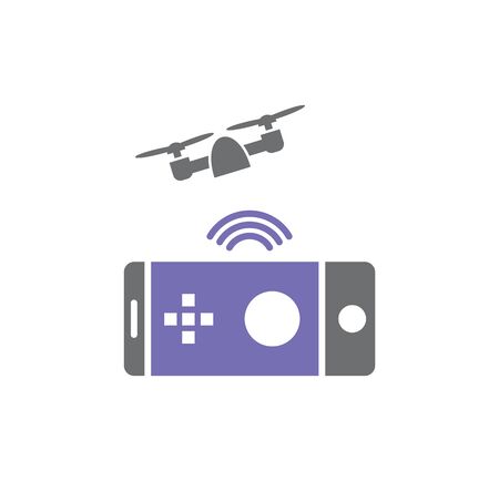 Drone related icon on background for graphic and web design. Simple illustration. Internet concept symbol for website button or mobile appのイラスト素材