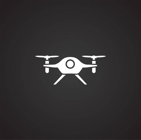 Drone related icon on background for graphic and web design. Simple illustration. Internet concept symbol for website button or mobile appのイラスト素材