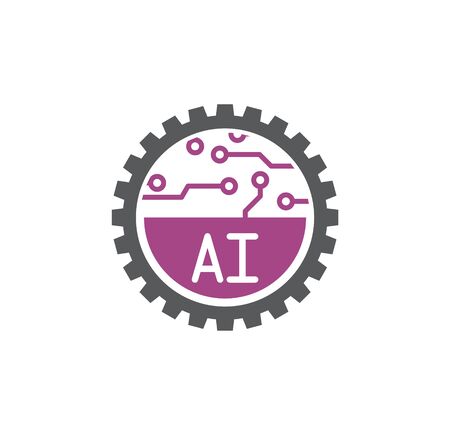 Artificial Intelligence Ai related icon on background for graphic and web design. Simple illustration. Internet concept symbol for website button or mobile appのイラスト素材