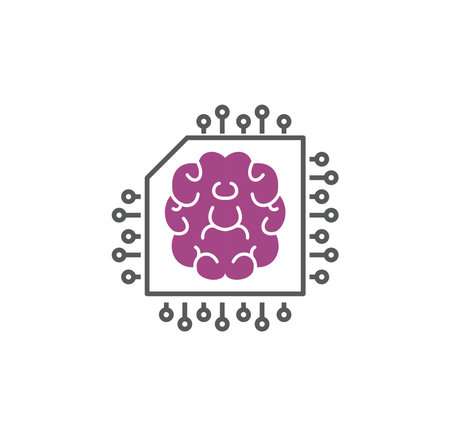 Artificial Intelligence Ai related icon on background for graphic and web design. Simple...
