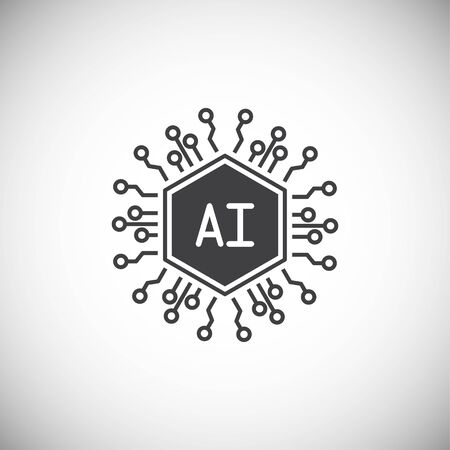 Artificial Intelligence Ai related icon on background for graphic and web design. Simple illustration. Internet concept symbol for website button or mobile appのイラスト素材