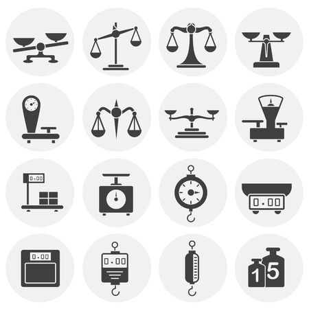 Scale related icons set on background for graphic and web design. Simple illustration. Internet concept symbol for website button or mobile appのイラスト素材