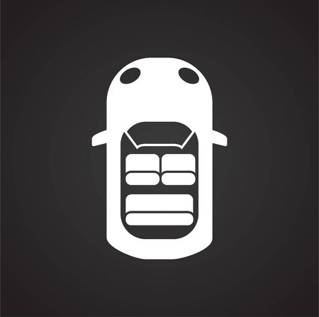 Car top view icon on background for graphic and web design. Simple illustration. Internet concept symbol for website button or mobile appのイラスト素材