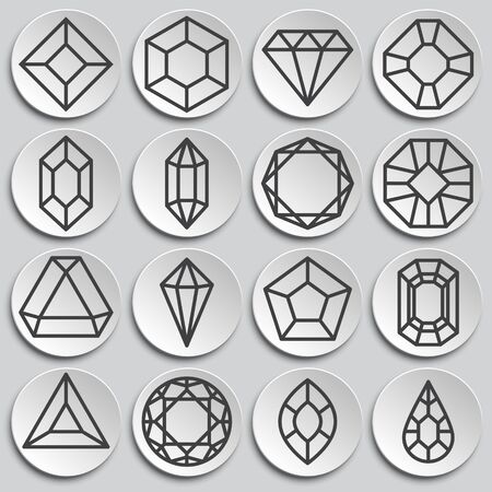 Gemstone icons set on background for graphic and web design. Simple illustration. Internet concept symbol for website button or mobile appのイラスト素材