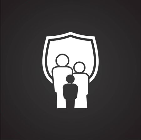 Insurance related icon on background for graphic and web design. Simple illustration. Internet concept symbol for website button or mobile appのイラスト素材