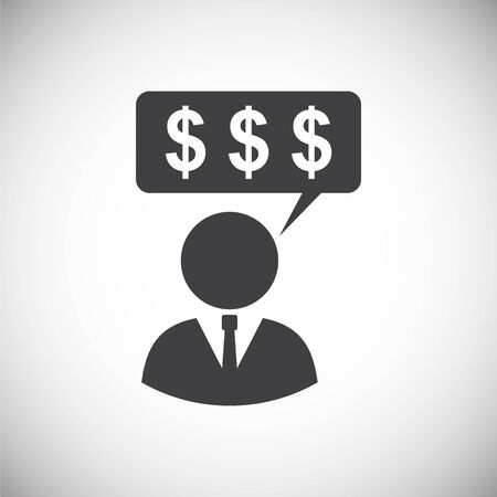 Business person icon on background for graphic and web design. Simple illustration. Internet concept symbol for website button or mobile appのイラスト素材