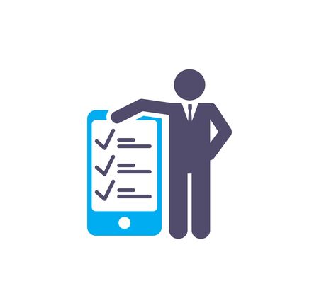 Business person icon on background for graphic and web design. Simple illustration. Internet concept symbol for website button or mobile appのイラスト素材