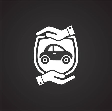 Insurance related icon on background for graphic and web design. Simple illustration. Internet concept symbol for website button or mobile appのイラスト素材
