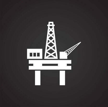 Oil rig related icon on background for graphic and web design. Simple illustration. Internet concept symbol for website button or mobile appのイラスト素材