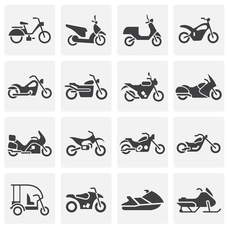 Moto related icons set on background for graphic and web design. Simple illustration. Internet concept symbol for website button or mobile appのイラスト素材