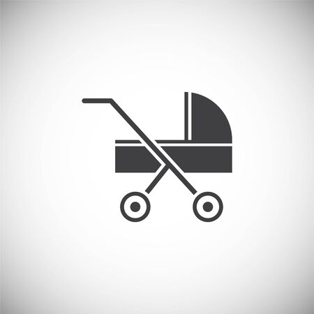 Stroller icon on background for graphic and web design. Simple illustration. Internet concept symbol for website button or mobile appのイラスト素材