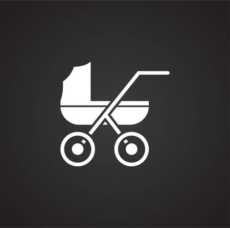 Stroller icon on background for graphic and web design. Simple illustration. Internet concept symbol for website button or mobile appのイラスト素材