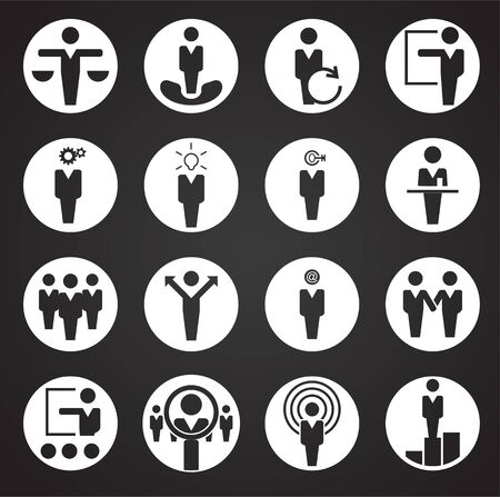 Business people icons set on background for graphic and web design. Simple illustration. Internet concept symbol for website button or mobile appのイラスト素材