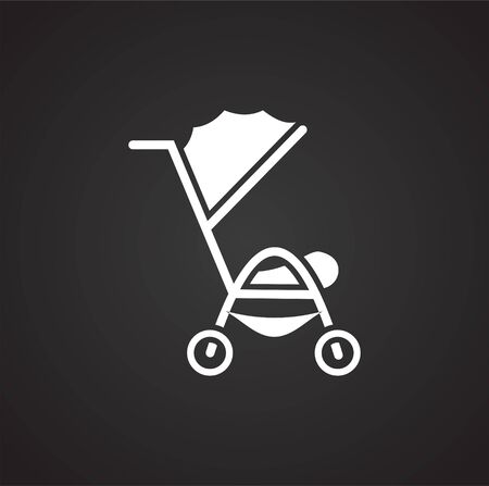 Stroller icon on background for graphic and web design. Simple illustration. Internet concept symbol for website button or mobile appのイラスト素材