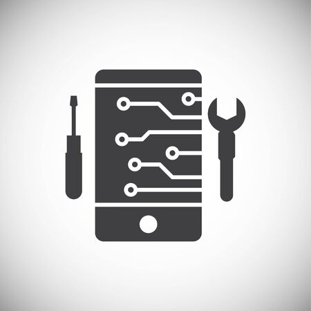 Smartphone service related icon on background for graphic and web design. Simple illustration. Internet concept symbol for website button or mobile appのイラスト素材