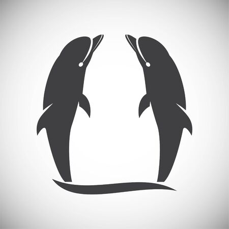Dolphin icon on background for graphic and web design. Simple illustration. Internet concept symbol for website button or mobile appのイラスト素材