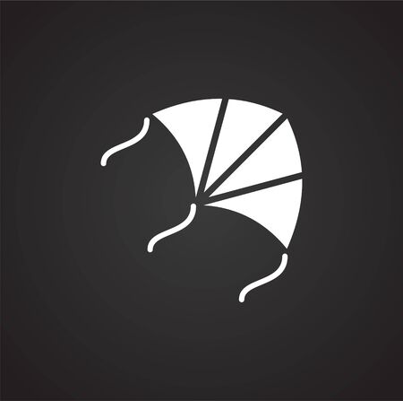 Kite icon on black background for graphic and web design. Simple vector sign. Internet concept symbol for website button or mobile appのイラスト素材