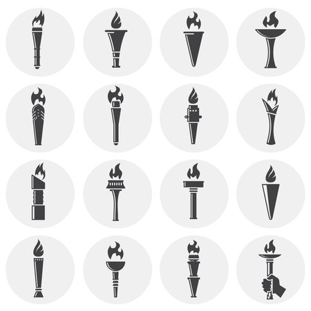 Torch icons set on background for graphic and web design. Simple illustration. Internet concept symbol for website button or mobile appのイラスト素材