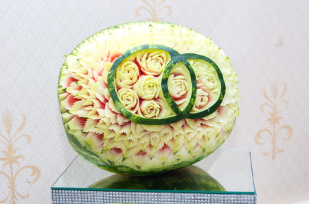 beautiful carving for watermelon flowersの写真素材