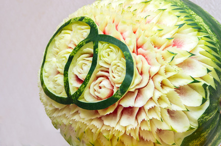 beautiful carving for watermelon flowersの写真素材