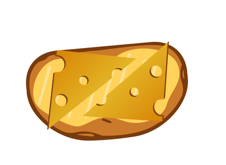 toast with cheese on a white background. Vector Illustrationの写真素材