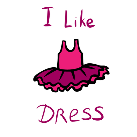 pink dress doodleのイラスト素材