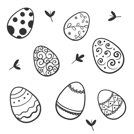 Easter eggs. Set of easter eggsのイラスト素材