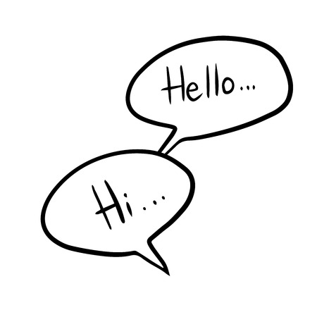 Set of hand drawn sketch Speach bubbles. Vector illustration.のイラスト素材