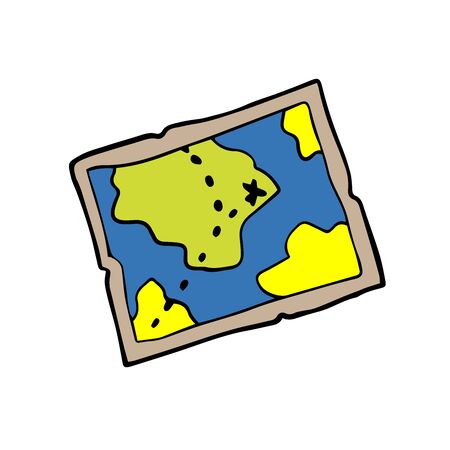 map icon, doodle on a white backgroundのイラスト素材
