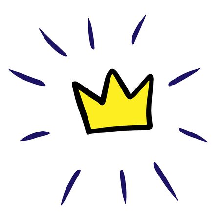 gold Crown doodleのイラスト素材