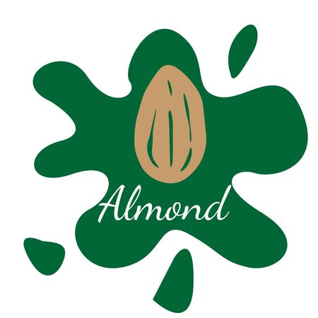 Doodle sketch almond, walnut icon on white backgroundのイラスト素材