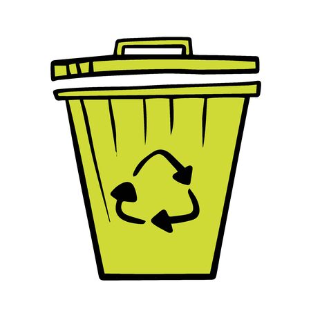 garbage can recycling garbage isolatedのイラスト素材