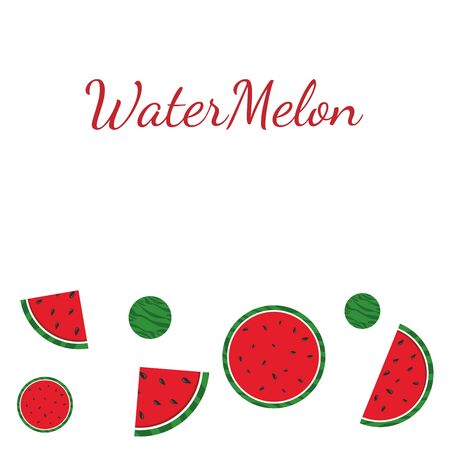 Drawing watermelon on a white backgroundのイラスト素材