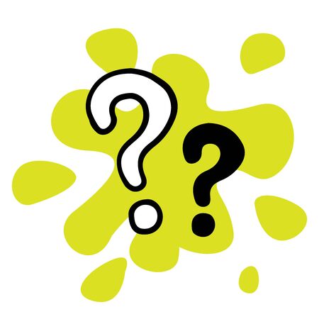 doodle sketch question marks icon on white backgroundのイラスト素材