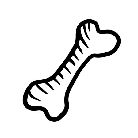 doodle sketch bone icon on white backgroundのイラスト素材